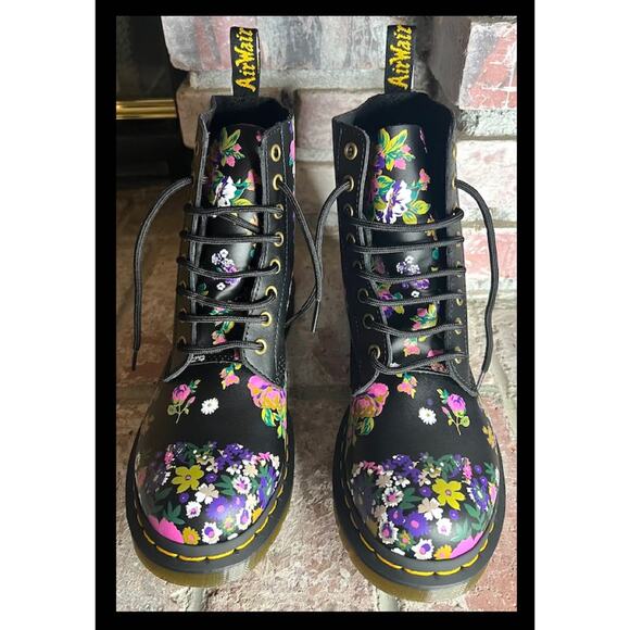 Dr. Martens 1460 Pascal Floral Vintage Leather Boots Sz 8US 39EU UK6 NIB - Picture 2 of 6